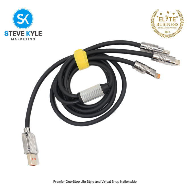 3n1 Fast Charing Big High Speed Transmission Cable 120W