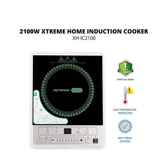 Xtreme XH-IC2100 Induction Cooker Kitchen Appliances with 8 Stage Power Setting for Convenient Cooking