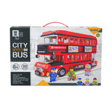 Mini Blocks City Double Decker Bus Collectible Series with 3 Mini Figure