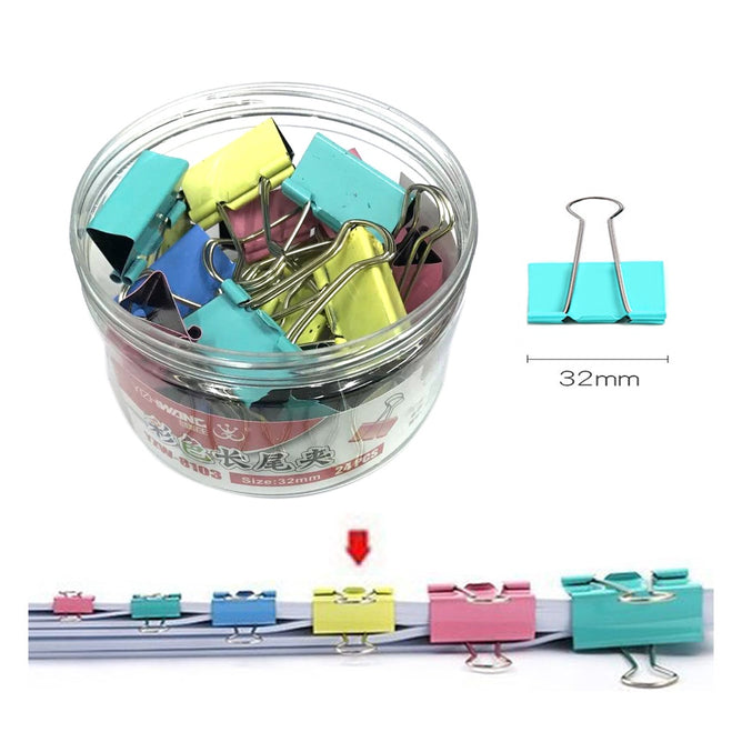 Metal Colored Binder Clip for Office & home Supply Stationery Paper File Document Clip