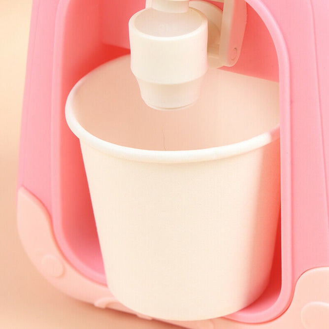 Pretend Play Mini Water Dispenser for Juice Milk cup Drinking Fountain Simulation Kitchen Kids Toy
