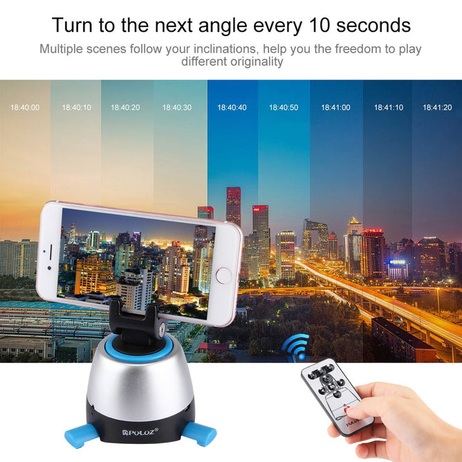 PULUZ PU360 Electronic 360 Degree Rotation Panoramic Head with Remote Controller for Smartphones, DSLR & Action Cameras
