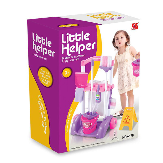 667K Little Helper House Cleaning Trolley Set Toy - Pretend Play
