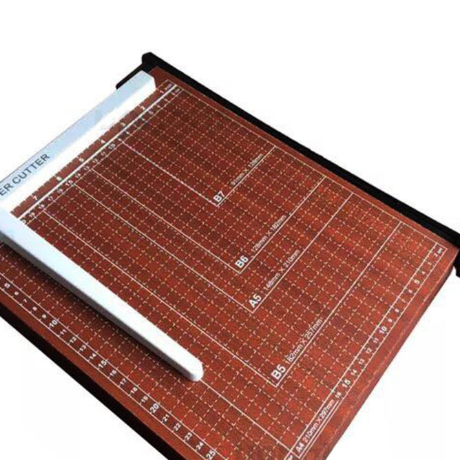 Office Supply A4 Wood Structure Paper Cutter with Paper Adjuster
