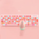 N620 Candy-Colored Wireless PBT Keycaps Keyboard and Mute Office Mouse for Desktop Computer PC Set