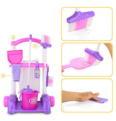 667K Little Helper House Cleaning Trolley Set Toy - Pretend Play