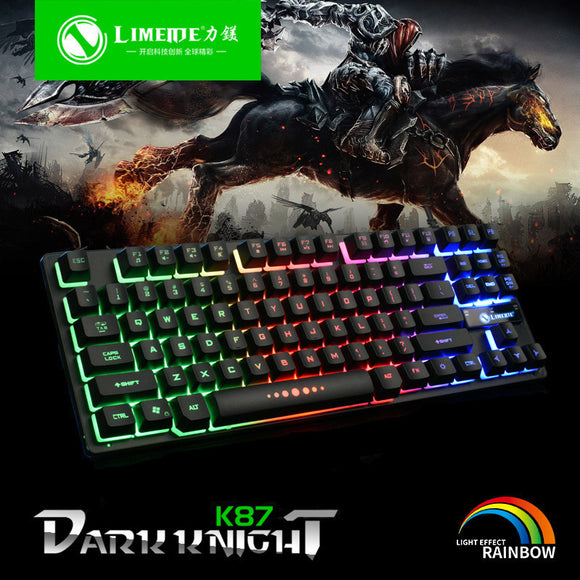 K87 Dark Knight Limeide Mechanical Feel 87 keys RGB Gaming Keyboard