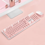 N520 Cute Plain Design Wireless Mouse and Keyboard Combo