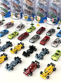 Tube Cars Mini Metal Die Cast Metal and Plastic Parts Race Car Toy