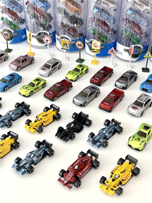 Tube Cars Mini Metal Die Cast Metal and Plastic Parts Race Car Toy