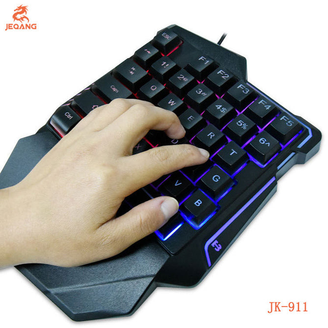 JK-911 One Hand Mechanical Feel RGB 35 keys Gaming Keyboard