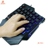 JK-911 One Hand Mechanical Feel RGB 35 keys Gaming Keyboard