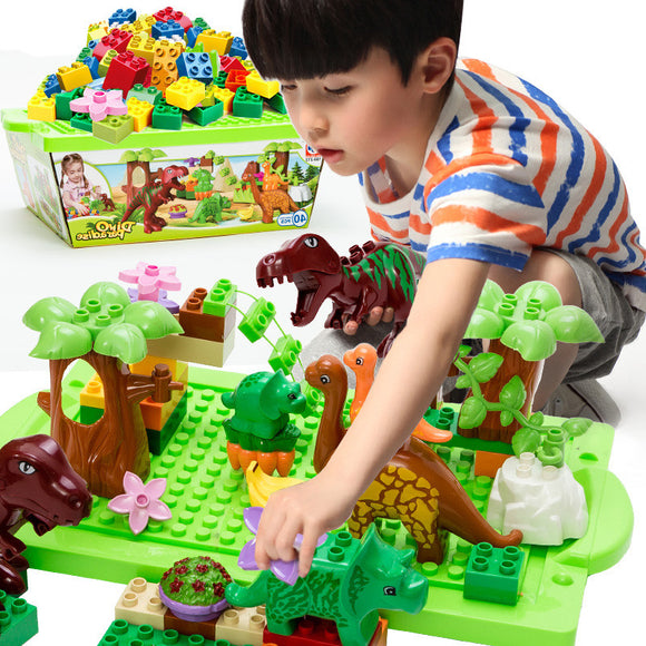 40 pcs Jurassic Dino Paradise Educational Building Blocks Toy For Kids