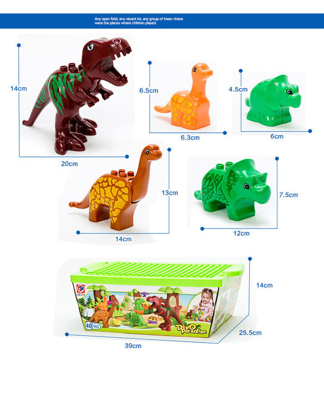 40 pcs Jurassic Dino Paradise Educational Building Blocks Toy For Kids