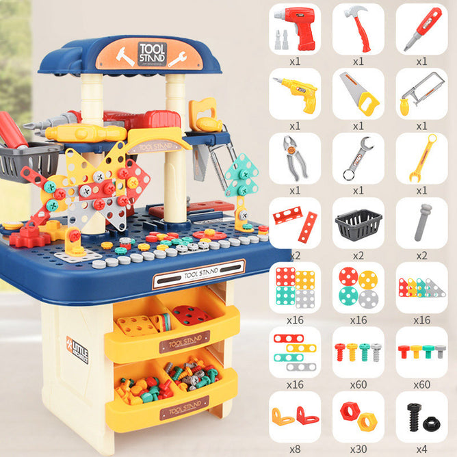 246 Pcs Double Side Tool Stand Workshop Play Set Toy Pretend and Play