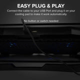 Computer Quad Fan Cooling Pad For Laptops, Tablets and, E-Books