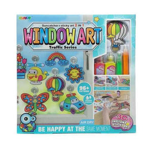 Mash Window Art and Sticky Suncatcher Double Craft Kit for Kids 2 in 1