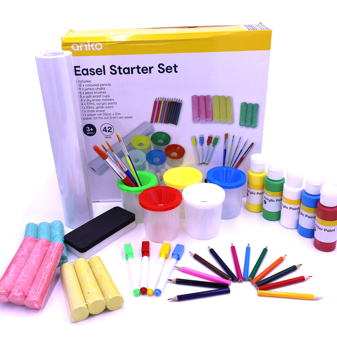 Easel Starter Set for kids and Color Accessory Set Painting