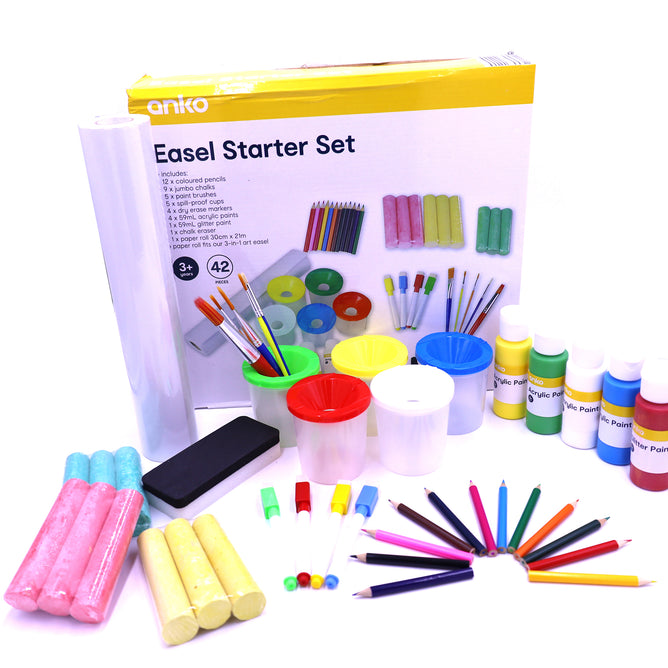 Easel Starter Set for kids and Color Accessory Set Painting