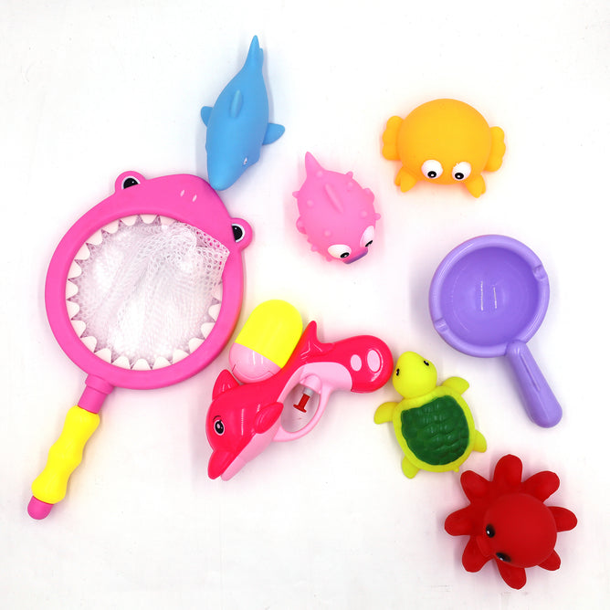 Baby Bathtub Toy Set, Babies Cute Fishing Floating Squirts Toys Bath