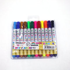 12 Colors White Board Maker Pen Whiteboard Marker Liquid Chalk Erasable Glass Ceramics Maker Pen Office School Supply