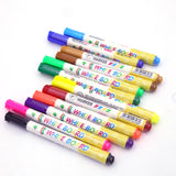 12 Colors White Board Maker Pen Whiteboard Marker Liquid Chalk Erasable Glass Ceramics Maker Pen Office School Supply