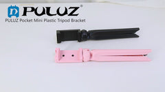PULUZ PU506B Pocket Mini Plastic Tripod Mount with Phone Clamp for Smartphones