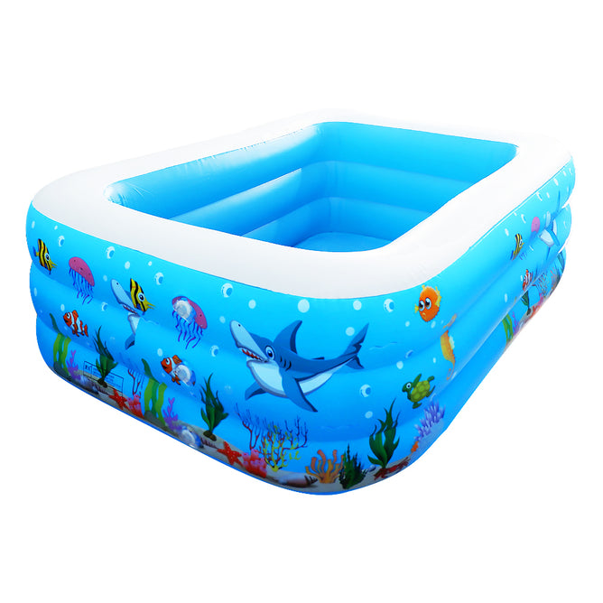 Summer Sea Swim Center Kiddie Pool with 3 Air Chamber and Inflatable Floor