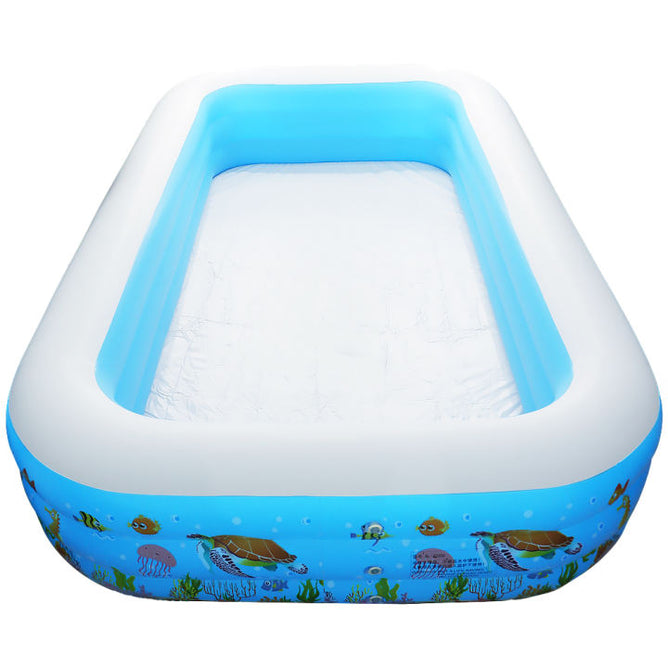 Swim Center Rectangular Size Inflatable Swimming Pool in Tropical Reef Design