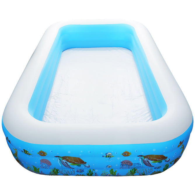 Swim Center Rectangular Size Inflatable Swimming Pool in Tropical Reef Design