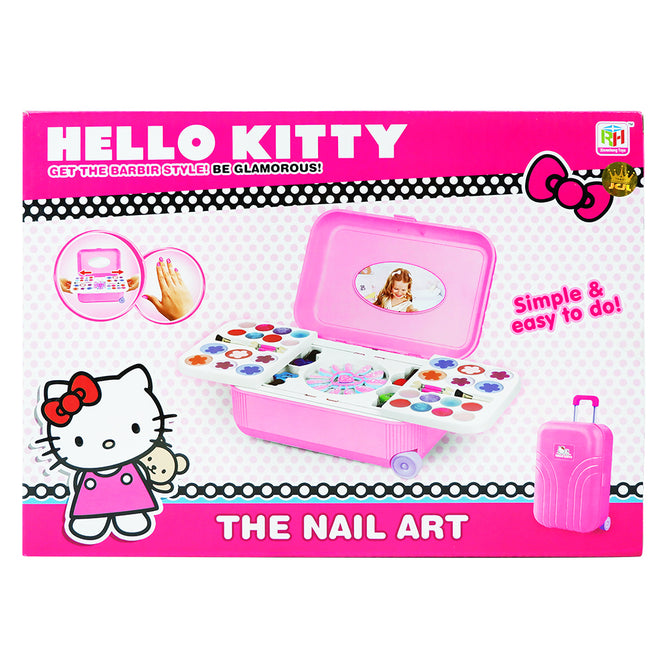 Pretend Play Beauty Children's Hypo Allergenic Makeup and Nail Art Suitcase Cosmetic Toy