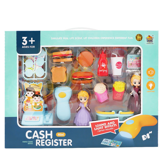 Pretend Play Cash Register Toy with Lights and Sound Scanning Feature