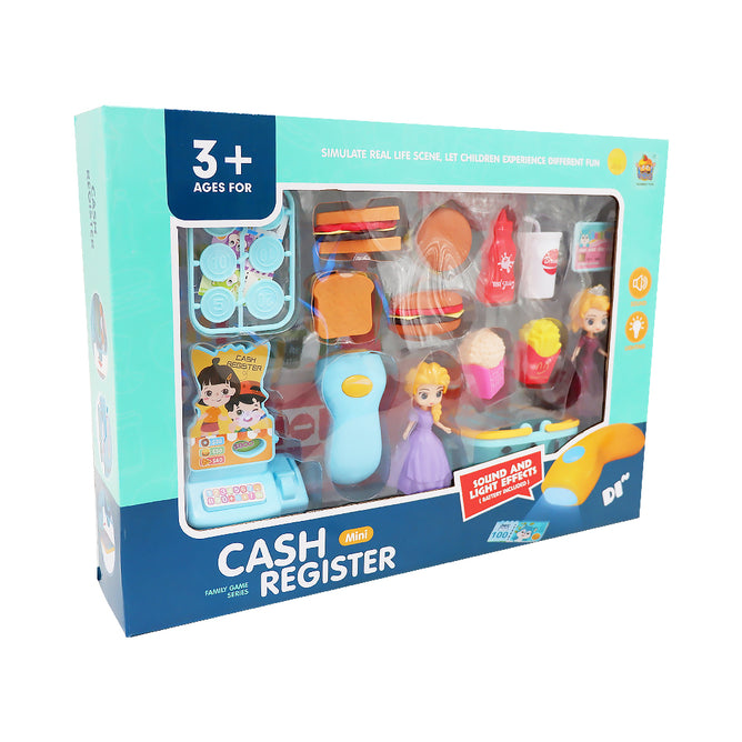 Pretend Play Cash Register Toy with Lights and Sound Scanning Feature