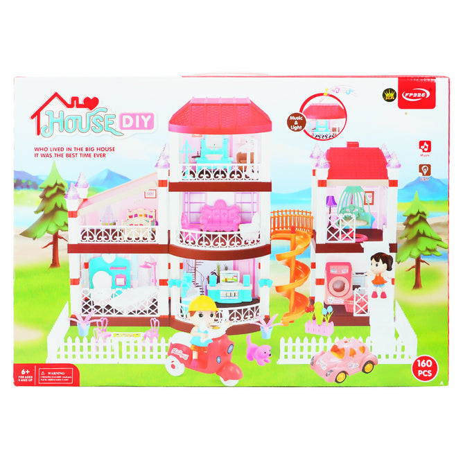 Dollhouse with Dollhouse Furniture and Dolls Dream Doll House Toys Playset with Accessories for Girls