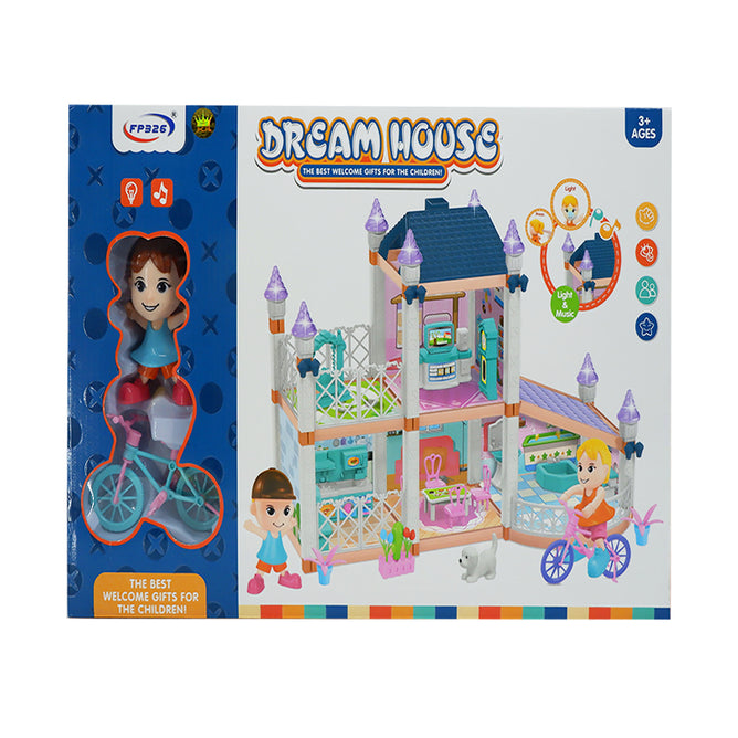 Dollhouse Dreamhouse Building Toys Figure with Furniture Accessories and Dolls