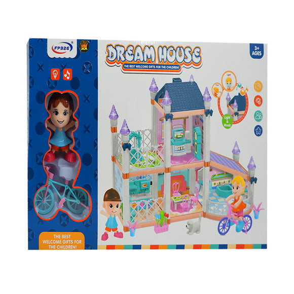 Dollhouse Dreamhouse Building Toys Figure with Furniture Accessories and Dolls