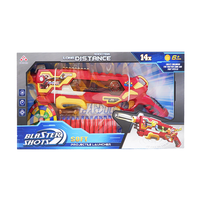 Summer Toys Long Distance Blaster  Shots Toy Guns for Kids with 14 Foam Dart