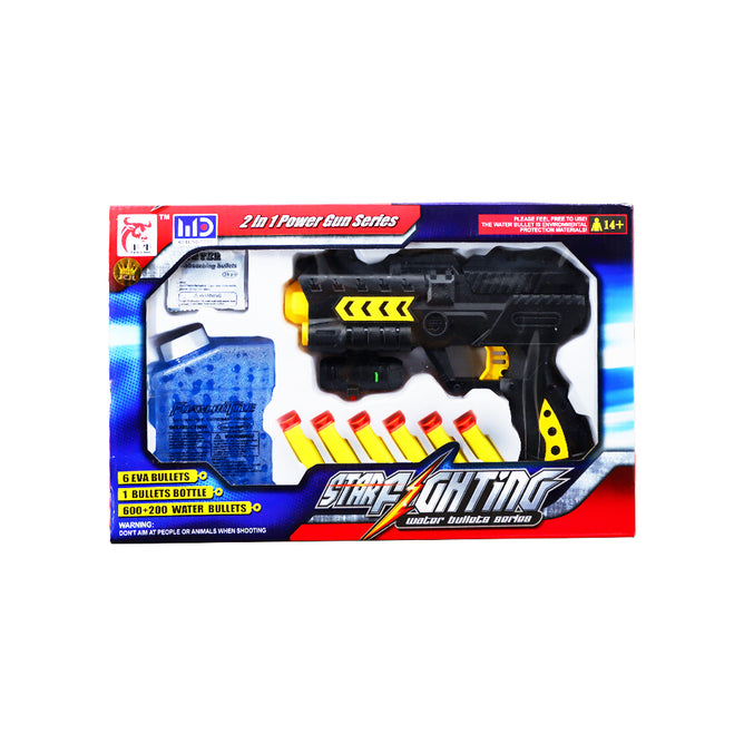 Summer Toys 2 in 1 Long Distance Blaster Shots Toy Guns for Kids with 6 Foam Dart and Water Bullets