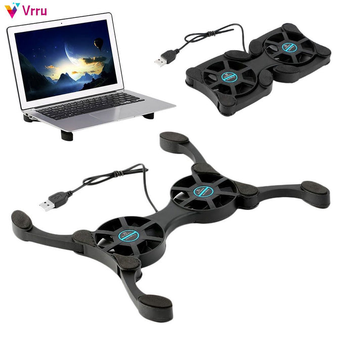 Super Mini Portable Folding Foldable USB Dual Fan Cooler Cooling Pad for Laptop