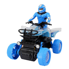 Rotating ATV Motorcycle Knight Stunt with Detachable Action Figure with Lights and Sound - Battery Operated