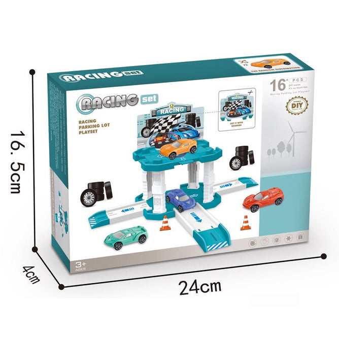Pretend Racing Cars Parking Lot Set 16 pcs. Toys For Kids