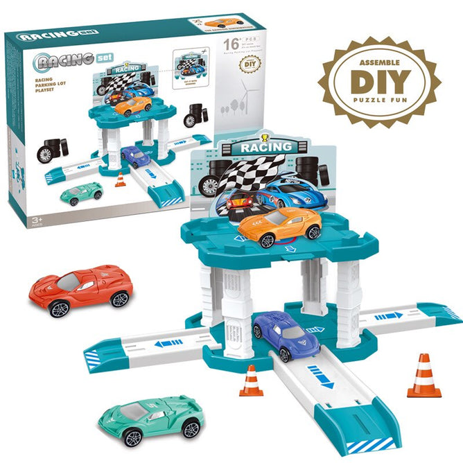 Pretend Racing Cars Parking Lot Set 16 pcs. Toys For Kids