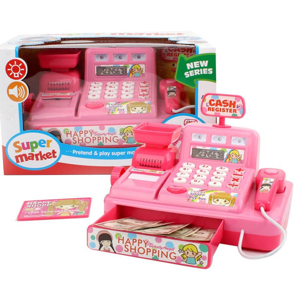 Electronic Pretend Supermarket Cash Register Toy Shop  Pretend Play Food Shopping