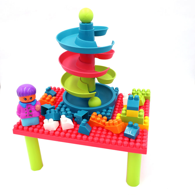 Pretend Sliding Blocks Assembled Puzzle Toys with mini Table for Kids