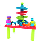 Pretend Sliding Blocks Assembled Puzzle Toys with mini Table for Kids
