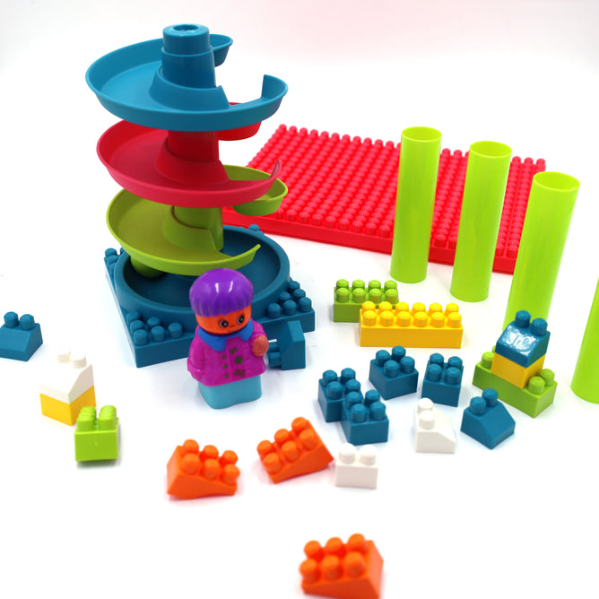 Pretend Sliding Blocks Assembled Puzzle Toys with mini Table for Kids