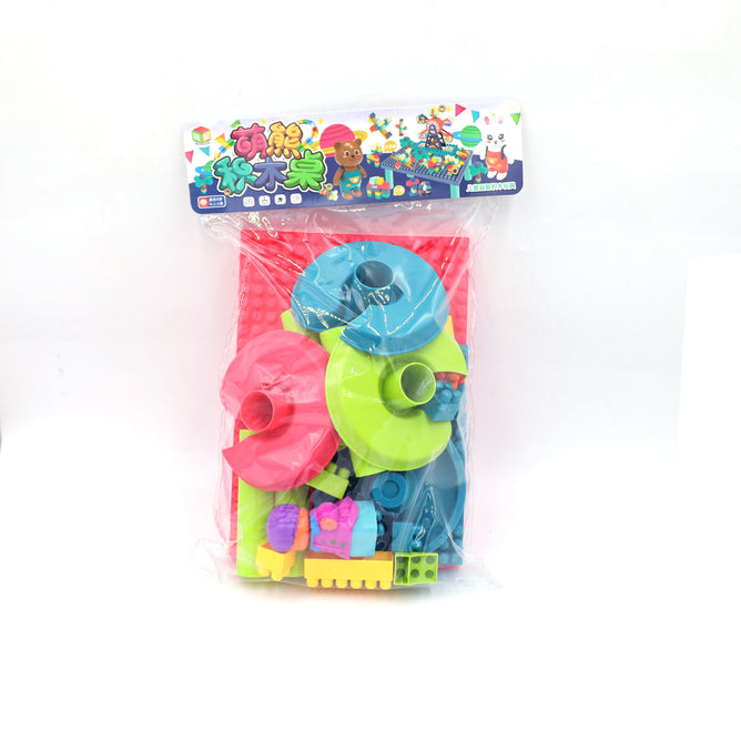 Pretend Sliding Blocks Assembled Puzzle Toys with mini Table for Kids