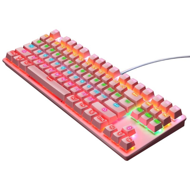 Leaven K550 Mechanical Keyboard 87-Key USB Wired Gaming Keyboard with RGB BackLights