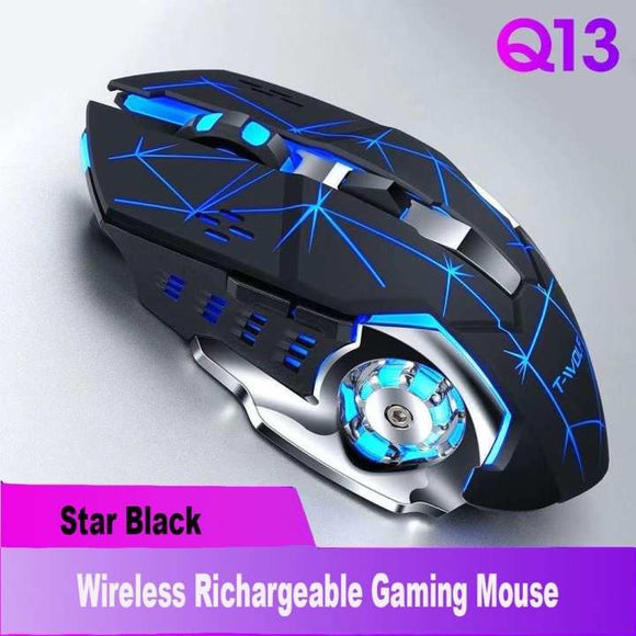 T-WOLF Q13 Wireless Rechargeable Gaming Mouse For Laptop Computer Pro Gamer