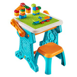 2 in 1 Learning Lego Design Table and Drawing Board for Kids